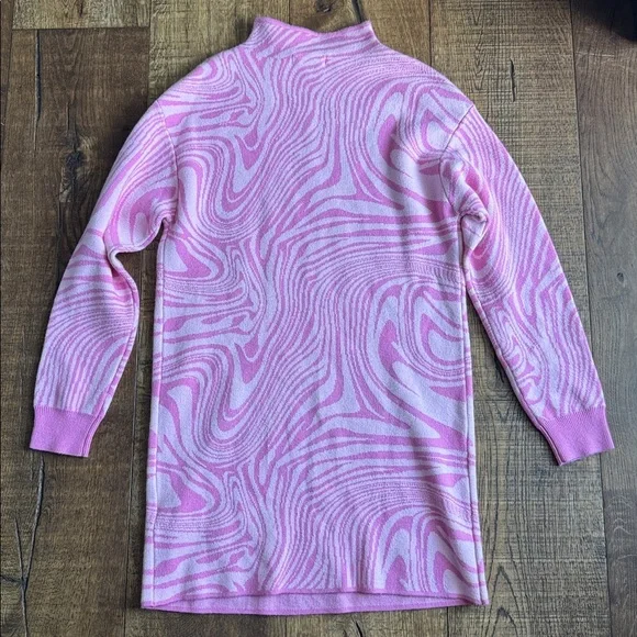 Y2K GB Girls Pink and White Swirl Sweater Dress sz 8/10 - Picture 7 of 8
